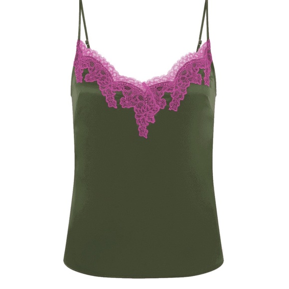 NWT Agent Provocateur Camisole, size 2, green pink - Picture 1 of 4
